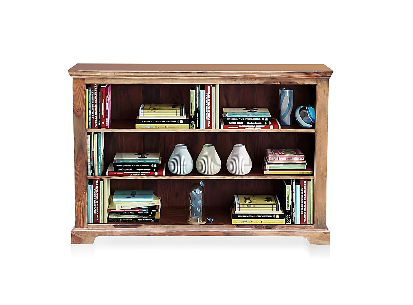 Bookshelf | Sheesham Wood Durable & Stylish Wooden Storage Organizer | Shelves Bookcase Rustic Elegant for Home Office Living Room | Compact Design Furniture Organizer (Provincial Teak)