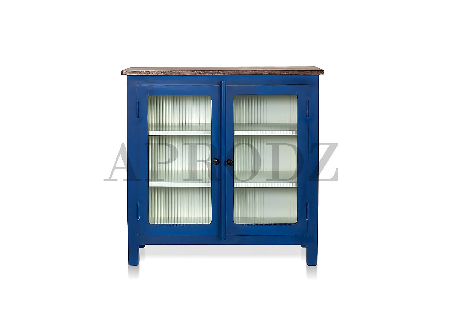 2 Door Cabinet with Wicker Front 2 Shelves | Mango Wood Storage Organizer | Rustic Durable Stylish Wooden Furniture | Compact Design Home Decor
