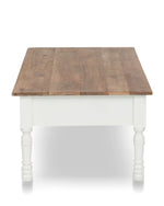 Mango Wood Adak Stylish Coffee Table with Drawer for Living Room | Center Table for Home | Brown & White Finish 