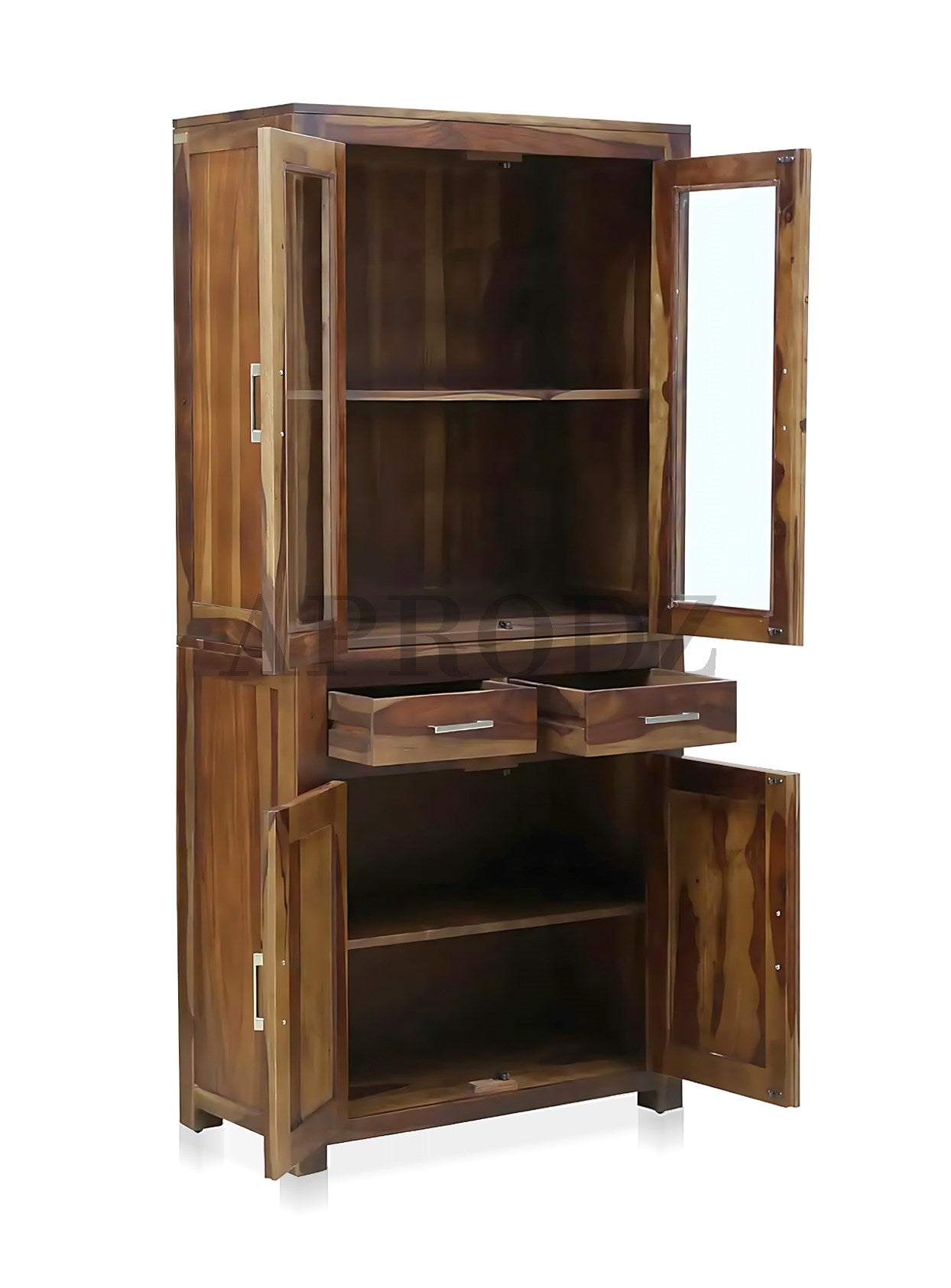 Bookshelf | Sheesham Wood Wooden Storage Organizer | Shelves Bookcase Rustic Durable, Stylish & Compact Design for Home, Office & Living Room | Furniture Organizer Elegant Finish (Brown)