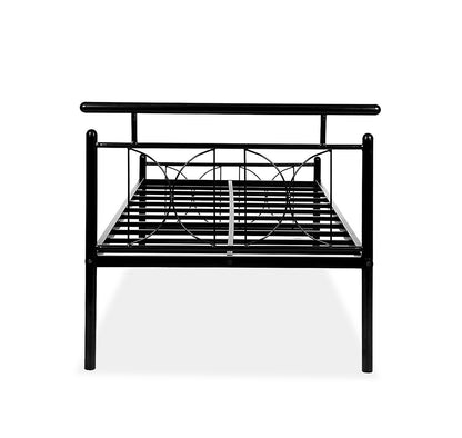 Iron Single Bed for Bedroom Single Size Metal Bed in Black Color