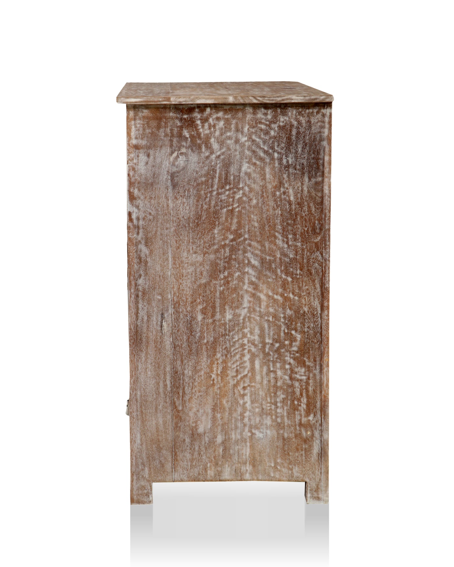 Hand-Carved Solid Mango Wood Chest of Drawers – Rustic Wooden Storage Cabinet with 4 Spacious Drawers for Bedroom, Living Room, or Hallway 