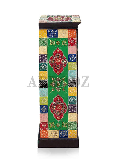 Wooden Handpainted Storage Cabinet for Living Room (Multicolor)