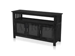 Kitchen Sideboard with Glass Doors | 2 Shelves Sheesham Wood Storage Organizer | Durable Stylish Wooden Furniture | Elegant Design Compact Multifunctional Home Decor 