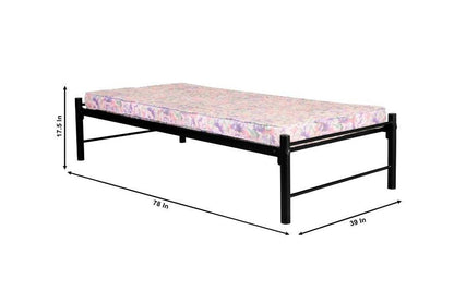 Iron Single Bed for Bedroom Single Size Metal Bed, Black Color