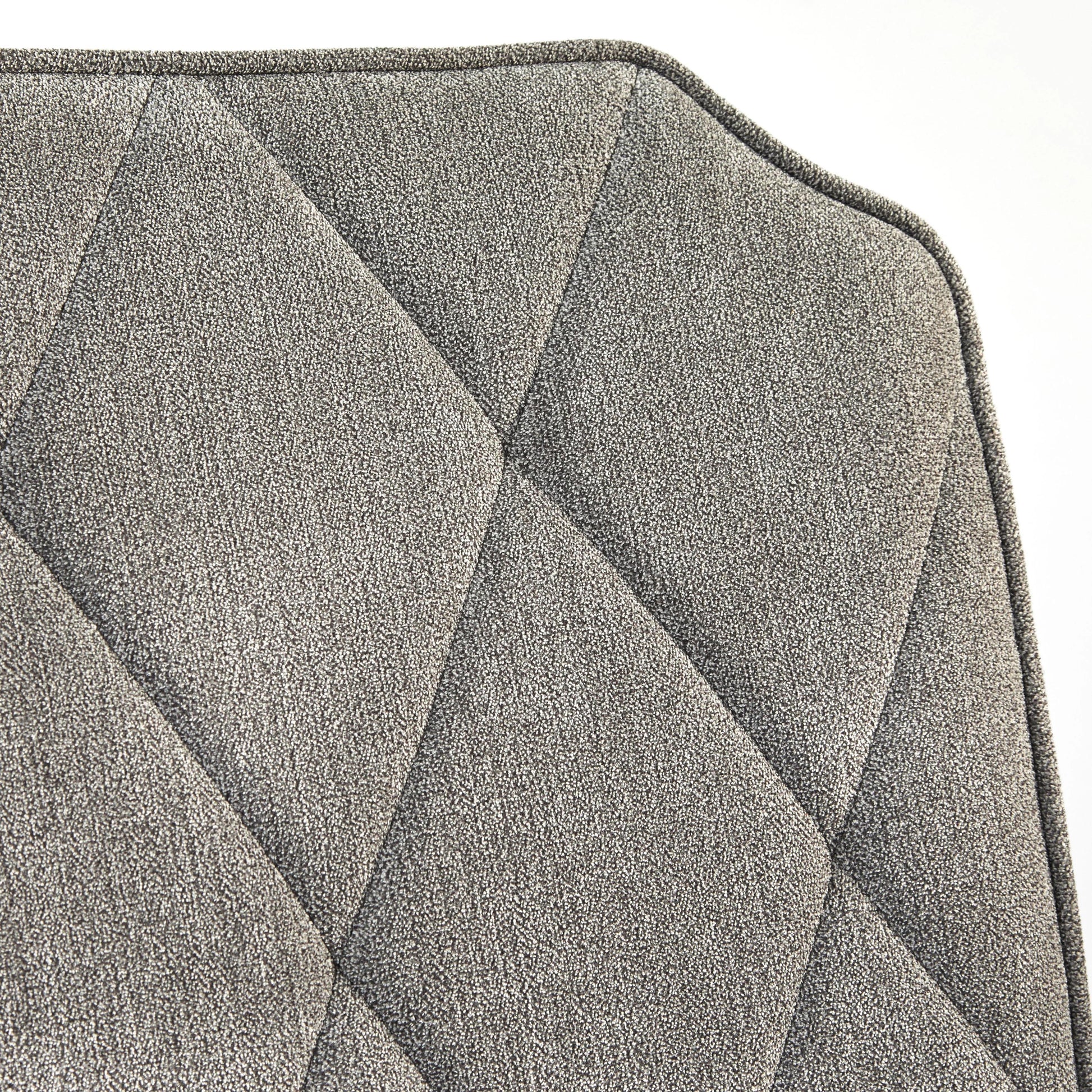 Round Mango Wood And Upholstered 4 Seater Dining Table Set | Grey + Light Grey Fabric Finish 