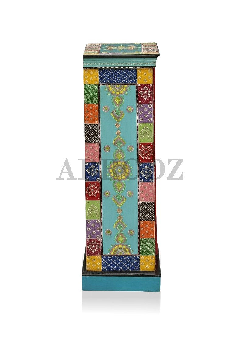 Wooden Handpainted Storage Cabinet for Home (Multicolor)