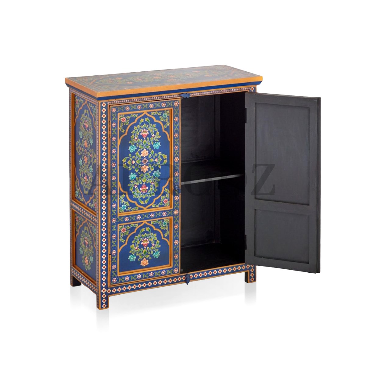 Wooden Handpainted Multipurpose Storage Cabinet for Living Room (Multicolor)