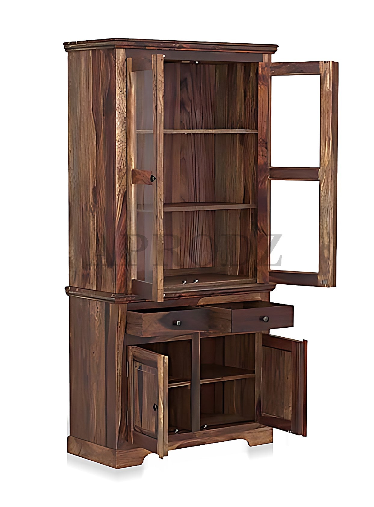 Bookshelf | Sheesham Wood Wooden Storage Organizer | Shelves Bookcase Rustic Durable, Stylish & Compact Design for Home, Office & Living Room | Furniture Organizer Elegant Finish (Brown 6)