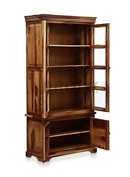 Bookshelf | Sheesham Wood Durable & Stylish Wooden Storage Organizer | Shelves Bookcase Rustic Elegant for Home Office Living Room | Compact Design Furniture Organizer (Brown 2)