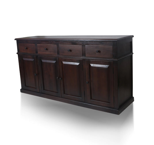 Translation missing: en.Solid Teak Wood Sideboard Cabinet with Two Spacious Drawers &amp; Storage Shelves – Handcrafted Wooden Console Table for Living Room, Dining Room or Entryway 