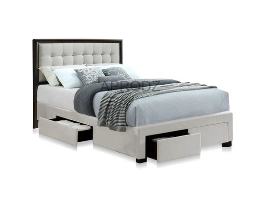 Translation missing: en.Modern Storage Bed with Tufted Grey Headboard – King &amp; Queen Size Bed for Bedroom 