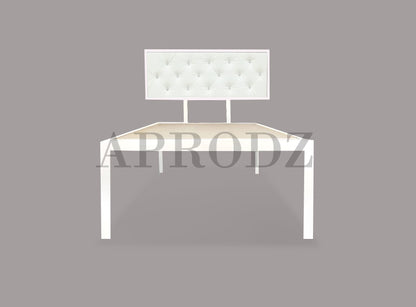 Single Size Bed with Upholstered Headboard | CR Steel Frame | Modern Platform Bed | Sturdy, Durable & Noise-Free | No Box Spring Needed | Stylish Furniture