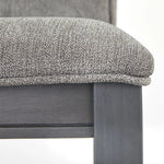 4 Seater Mango Wood Dining Table Set with Grey Upholstered Chairs 