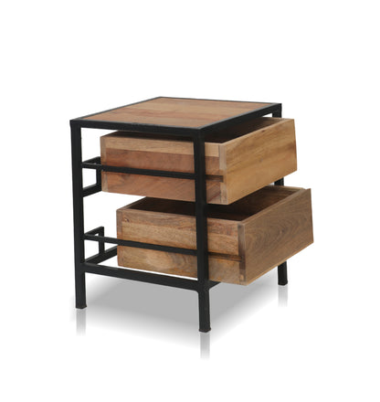 Solid Wood Flora Bedside Storage Table for Living Room 