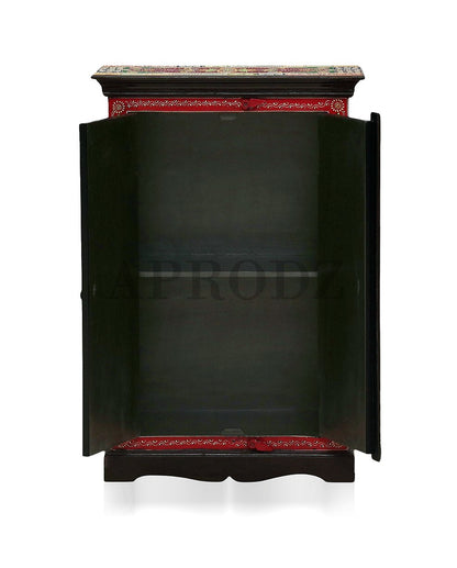 Wooden Handpainted Storage Cabinet for Living Room (Multicolor)