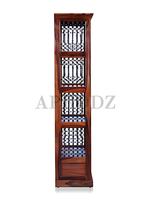 Bookshelf | Sheesham Wood Wooden Storage Organizer | Shelves Bookcase Rustic Durable, Stylish & Compact Design for Home, Office & Living Room | Furniture Organizer Elegant Finish (Honey 4)