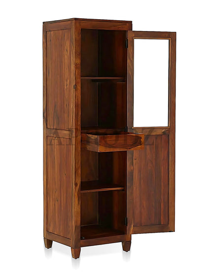 Bookshelf | Sheesham Wood Wooden Storage Organizer | Shelves Bookcase Rustic Durable, Stylish & Compact Design for Home, Office, Living Room | Furniture Organizer Elegant Finish (Honey 2)
