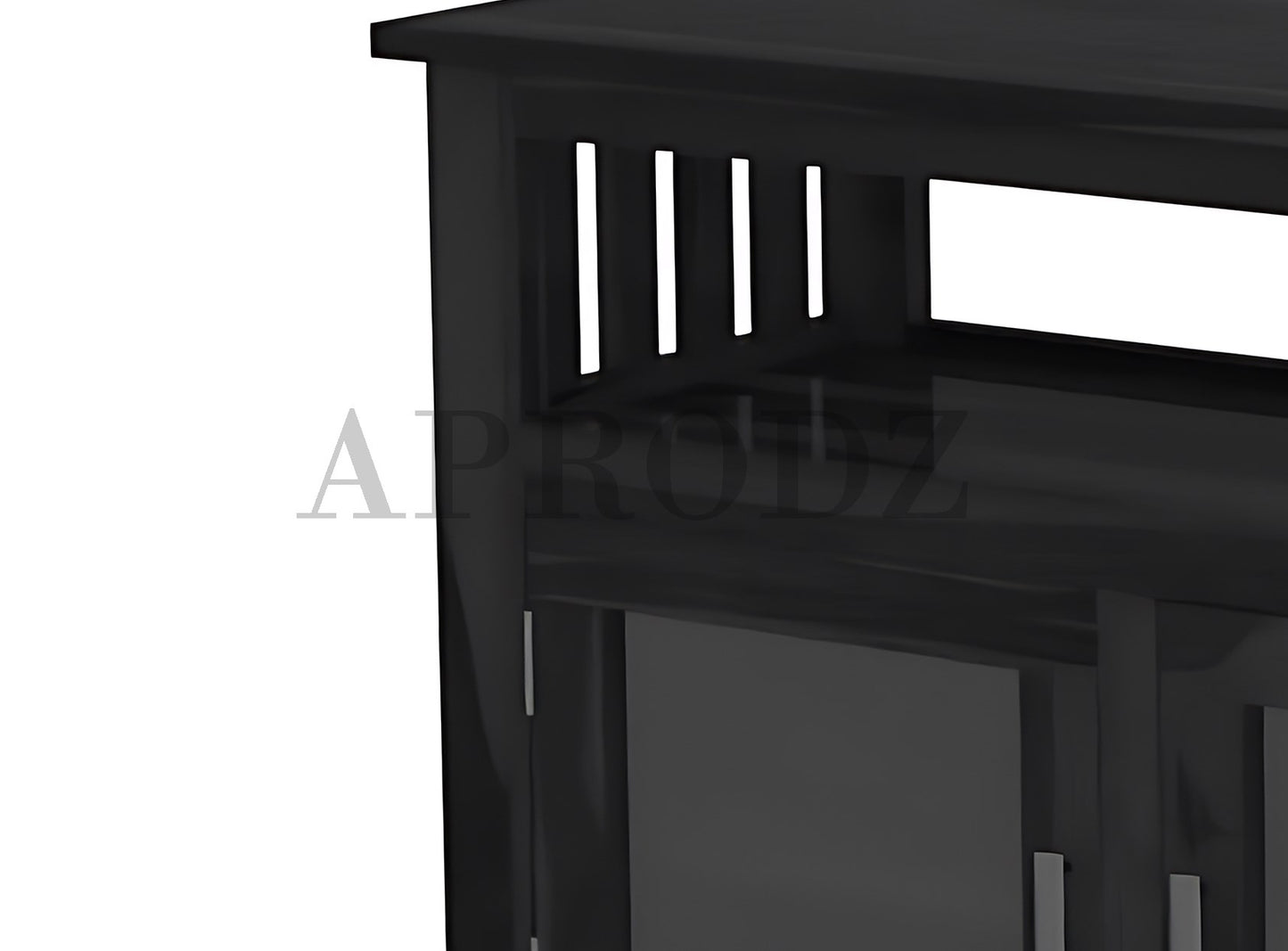 Kitchen Sideboard with Glass Doors | 2 Shelves Sheesham Wood Storage Organizer | Durable Stylish Wooden Furniture | Elegant Design Compact Multifunctional Home Decor