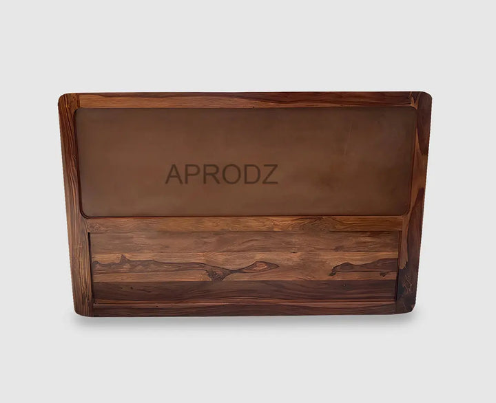 Translation missing: en.King &amp; Queen Size Sheesham Wood Bed with Cane Panels Walnut Brown Finish 
