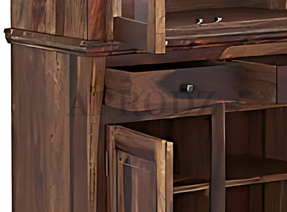 Bookshelf | Sheesham Wood Wooden Storage Organizer | Shelves Bookcase Rustic Durable, Stylish & Compact Design for Home, Office & Living Room | Furniture Organizer Elegant Finish (Brown 6)