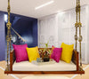 Swing Wooden Jhula with Brass Coated Chainfor Indoor Outdoor & Balcony | House Swings