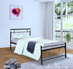 Iron Single Bed for Bedroom Single Size Metal Bed in Black Color 