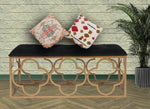 Entryway Bench Black Velvet and Metal (Metal - Gold) 
