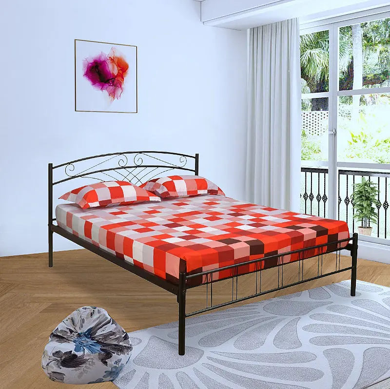 Iron Bed for Bedroom Metal Bed (Black Color) 