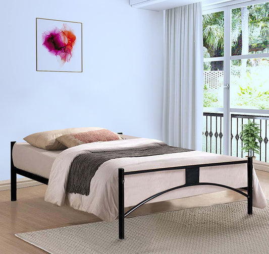 Iron Single Bed for Bedroom Single Size Metal Bed - Black Color
