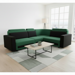 L-Shaped Sectional 6-Seater Sofa Padded Armrest Perfect Fabric Corner Sofa 
