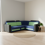 L-Shaped Sectional 6-Seater Sofa Padded Armrest Perfect Fabric Corner Sofa 