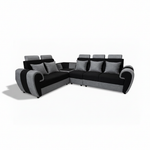 L-Shaped Sectional 6-Seater Sofa with Cushion & Padded Armrest, Perfect Faux Leather Fabric Corner 