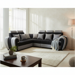 L-Shaped Sectional 6-Seater Sofa with Cushion & Padded Armrest, Perfect Faux Leather Fabric Corner 