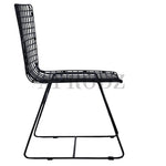 Geometrically Crafted Wired Chair in Black | Stylish Metal Chair for Home & Outdoor 
