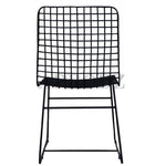 Geometrically Crafted Wired Chair in Black | Stylish Metal Chair for Home & Outdoor 