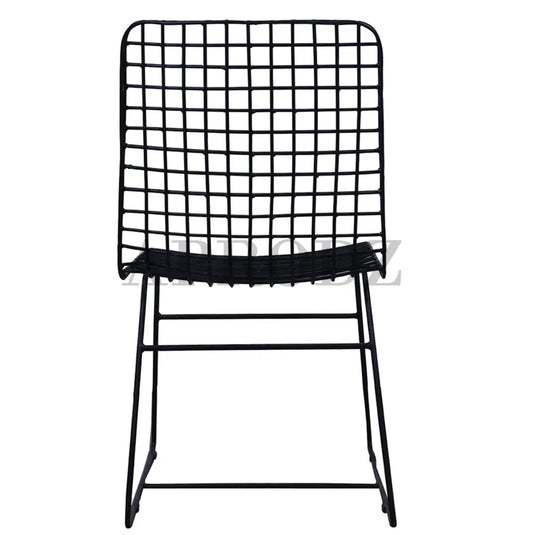 Translation missing: en.Geometrically Crafted Wired Chair in Black | Stylish Metal Chair for Home &amp; Outdoor 