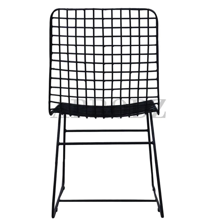 Translation missing: en.Geometrically Crafted Wired Chair in Black | Stylish Metal Chair for Home &amp; Outdoor 