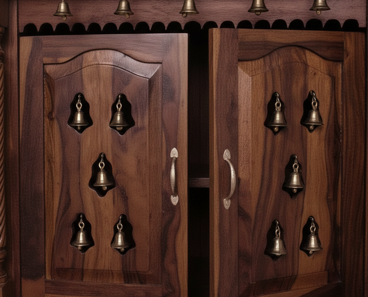 Translation missing: en.Handcrafted Sheesham Wood Temple with 2 Drawer for Pooja Room | Temple for Home 