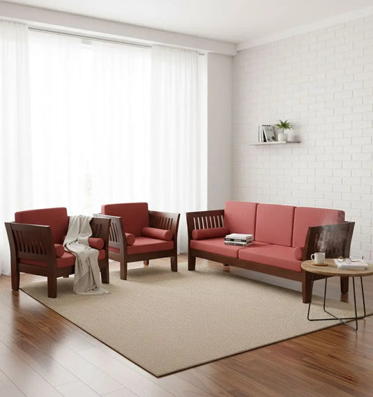 Translation missing: en.Mocko Sheesham Wood 3+1+1 Seater Sofa Set with Cushions for Living Room 