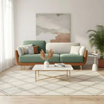 Luxelle Earthy Colourblock 3-Seater Sofa – Sage Green, Beige & Tan Fabric Couch | Gold Metal Legs | Removable Cushions | Stylish Modern Sofa for Living Room 