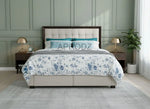 Modern Storage Bed with Tufted Grey Headboard – King & Queen Size Bed for Bedroom 