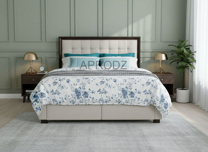 Modern King & Queen Size Storage Bed with Tufted Upholstered Headboard, 4 Drawers, Grey 