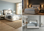 Modern Storage Bed with Tufted Grey Headboard – King & Queen Size Bed for Bedroom 