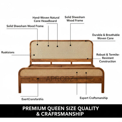 Rattan Cane King & Queen Size Bed cane