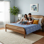 Rattan Cane Bed Frame – King & Queen Size, Walnut Finish 
