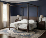 Sheesham Wood Four Poster Bed – King & Queen Size Wooden Bed, Dark Brown Finish 