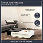 Solid Wood Coffee Table (Finish Color - White & Black, Pre-assembled) 