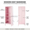 Mango Wood Single Doors Multipurpose Storage Kiev Wardrobe rah for Living Room | Pink