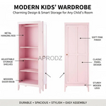 Mango Wood Single Doors Multipurpose Storage Wardrobe for Living Room | Grey 